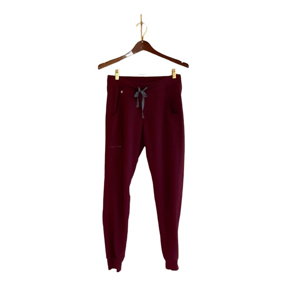 COPY - Figs Technical Collection Scrub Bottoms Pants Burgandy \ XS - Picture 2 of 5